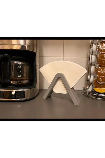 3D DESİNG MARKET Filter Coffee Paper Holder Stand Gray