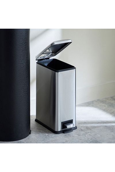 Home Box Alpha Rectangle Stainless Steel Pedal Bin - 10 L