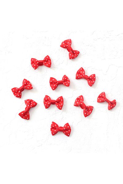 Bimotif Bow, Polka Dot 10 Pieces (red)