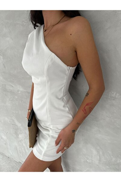 b buhari bykoc Crep Fabric One Shoulder Dress