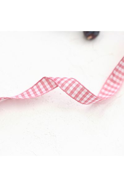 Bimotif Ροζ Κορδέλα Gingham, 1 εκ. 5 μέτρα