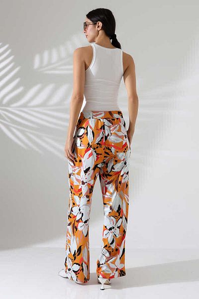 MOSRANİC Women's Patterned Palazzo Trousers Ll406