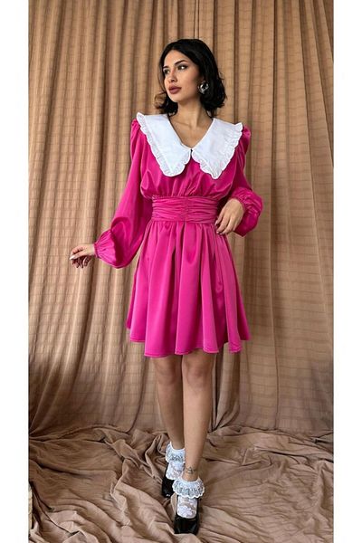 Modayakamoz Mra Fashion Fuchsia Baby Collar Dress
