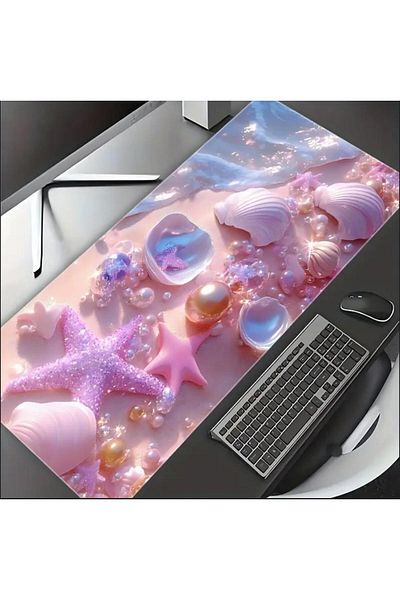 sgeteknoloji 70X30 سم SEA SHELL تحت عنوان عدم الانزلاق قاعدة سرعة سطح الألعاب لوحة ماوس الألعاب