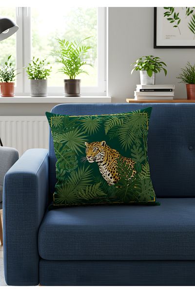 Viadela Φυσικό ριχτάρι με μοτίβο Nature Leopard με φυσική ψηφιακή εκτύπωση