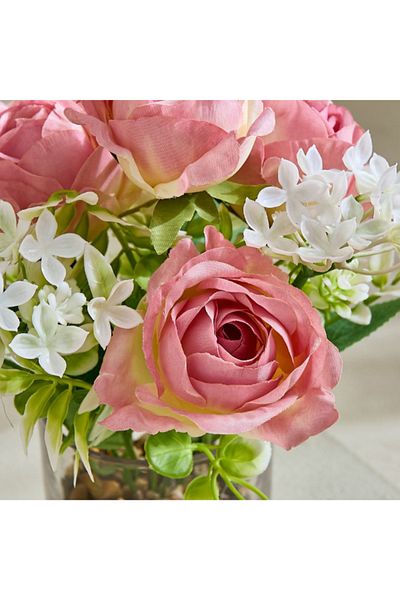 Home Box Areos Flower Arrangement in Glass Vase - 25 cm