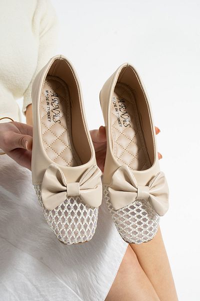 star shoes Women's Ballerina Bow Mesh Lightweight Comfortable Stylish Casual Shoes