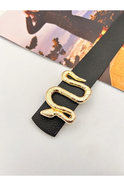 MODAM HİFA Χρυσή γυναικεία ζώνη και στοιχεία - Snake Buckle - Παπούτσια Gx9688