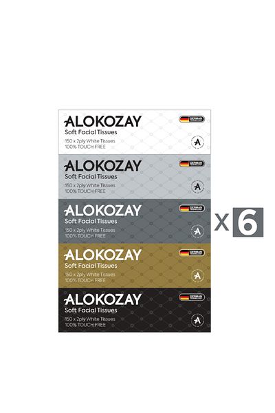 Alokozay Soft Facial Tissues - 150 Sheets X 2 Ply X Pack of 30 Boxes