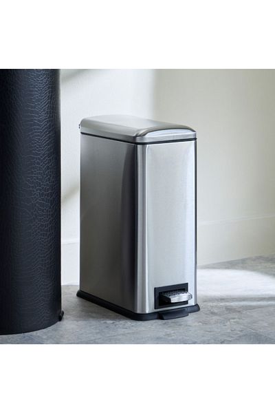 Home Box Alpha Rectangle Stainless Steel Pedal Bin - 10 L