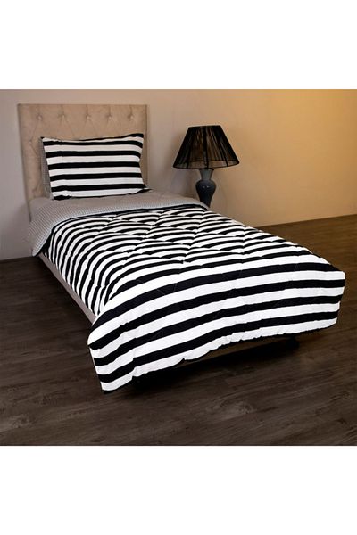 Home Box Malta 2-Piece Striped Printed Cotton Single Comforter Set - 135x220 cm
