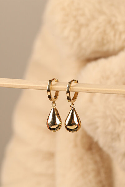 Çgk Çiğdem Gürel Kuyumculuk 14 Ayar Damla Halka Altın küpe