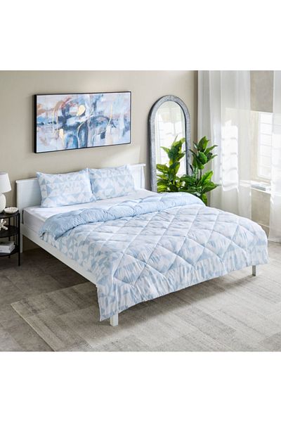 Home Box Madrid Rift 3-Piece Microfiber Reversible King Comforter Set - 220x240 cm