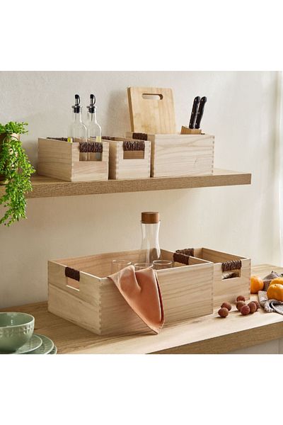 Home Box Paulownia 5-Piece Wooden Box Set