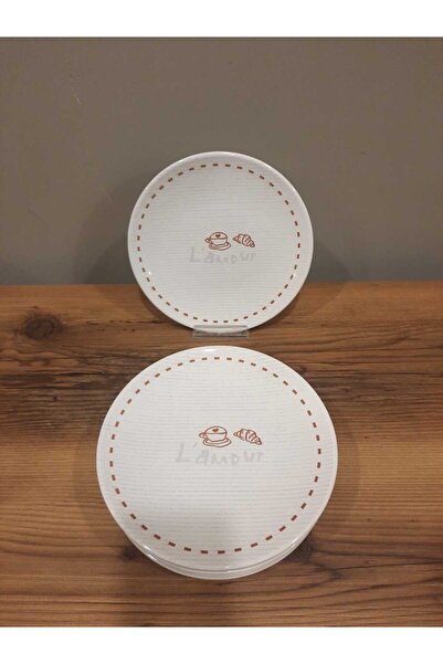 Keramika KERAMİKA 20 CM PASTA TABAĞI 6 ADET PARLAK CAFE
