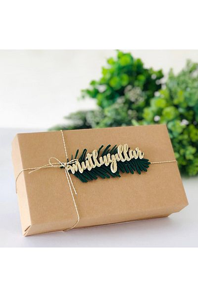 Bimotif Στολίδι από τσόχα από φύλλα πεύκου - 12x4,5 εκ. 3 τεμάχια