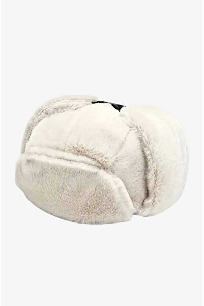 roseberry Furry Trapper Hat with White Snap Fastener Soft Plush Ear Protectors - R1045