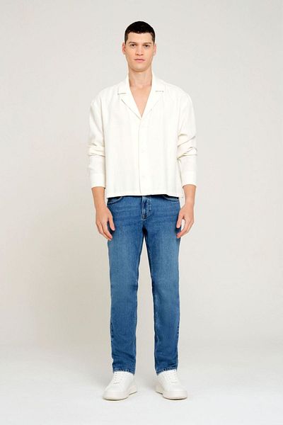Pantamo Jeans Μπλε κανονικό ίσιο ανδρικό τζιν παντελόνι