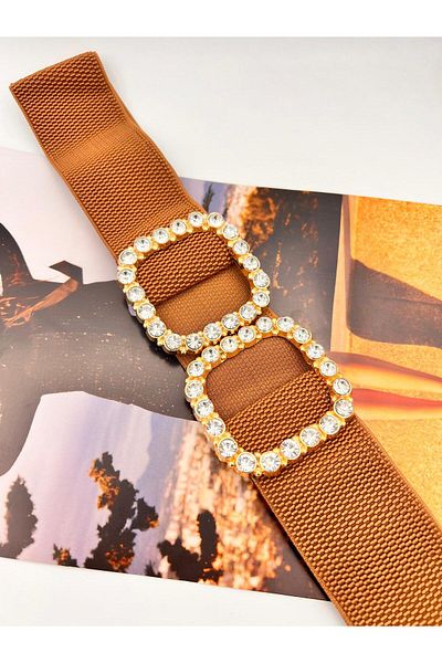 MODAM HİFA Diamond Rhinestone Elastic Γυναικεία Ζώνη Φόρεμα Ζώνη Πουκάμισο Ζώνη Ζώνη Παλτό Ζώνη με πέτρες
