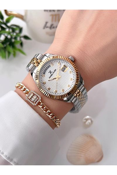 Daniel Klein Steel Band Women's Wrist Watch Bracelet
