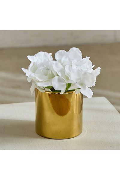 Home Box Areos Ceramic Pot Hydrangea Arrangement - 15x15x13 cm