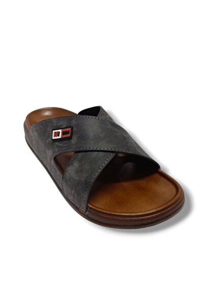 Witta 54202-25 Leather Cross Band Anatomical Men's Slippers