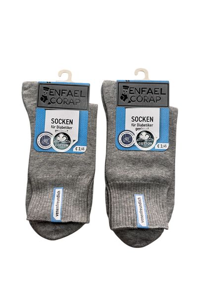 ENFAEL 2 Pack Men's Gray Seamless Diabetic Diabetic Socks