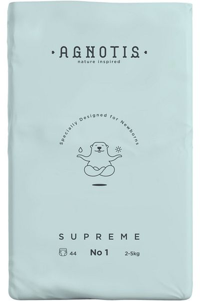 OEM Scutece hipoalergenice Supreme Agnotis, marimea nr.1, 2-5 kg, 44 bucati