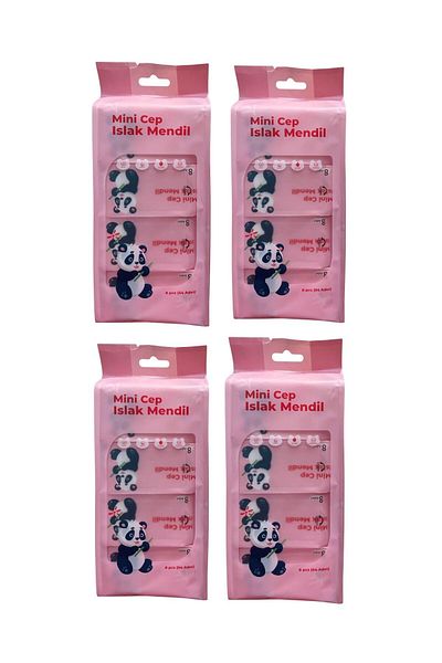Gıpta Mini Pocket Wet Wipes 4 Pack (8X8 X4 = 256 Pieces)