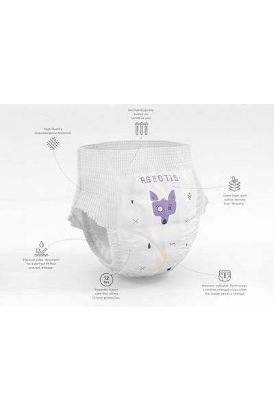 OEM Scutece tip chilotel hipoalergenice Agnotis pants, marimea nr. 4, 9-15 kg, 40 bucati