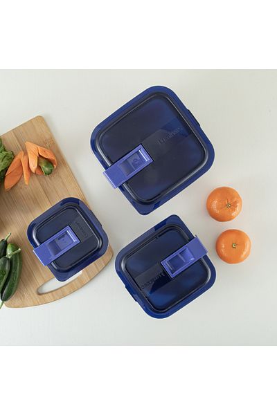Luminarc Temp Easy Square Glass Storage Container Set 6 Pieces