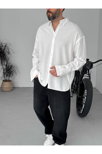 BYBASICMAN White Cotton Long Sleeve Shirt G-5619