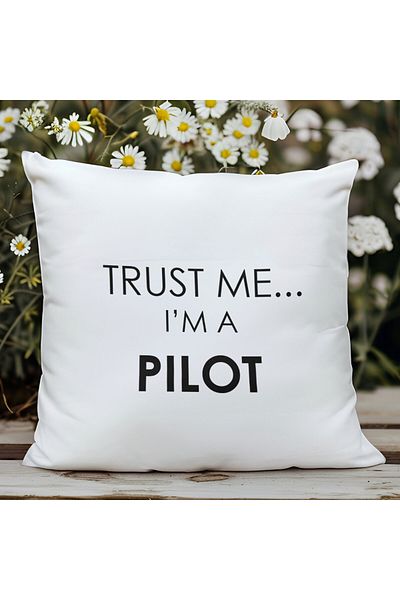 qoeuyl boutique Trust Me I'm A Pilot Pernă cadou umplută cu fibre imprimate