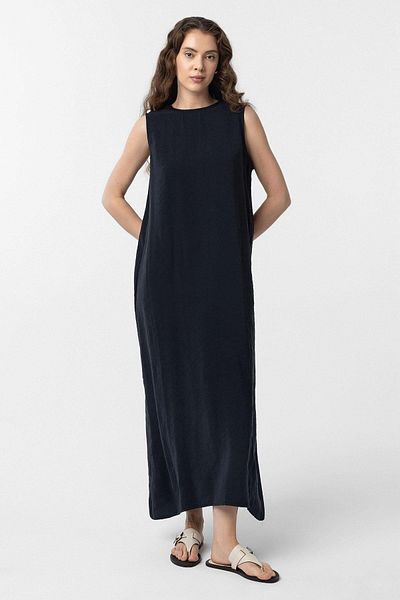 Antioch Black Modal Midi Women's Dress