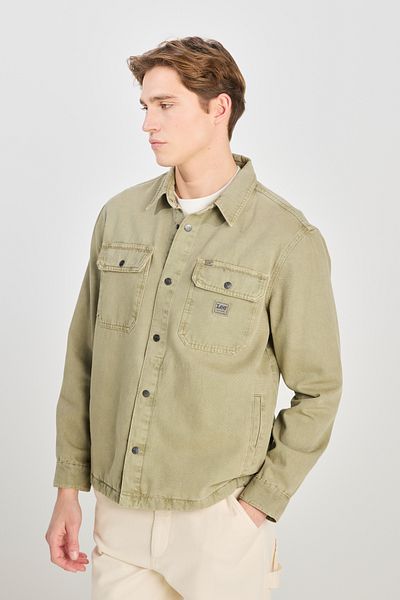 Lee 100% Cotton Relaxed Fit Wide Cut Green Shirt Jacket