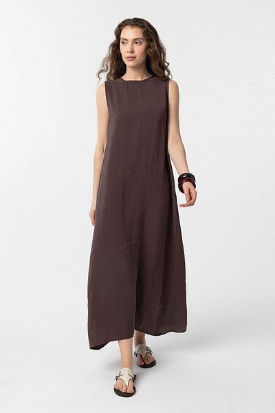 Antioch Brown Modal Midi Women's Dress