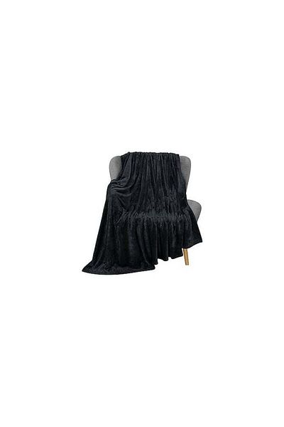 Comfy PIONEER SILKY SOFT FLANNEL BLANKET BLACK 200 X 220 CM BLACK