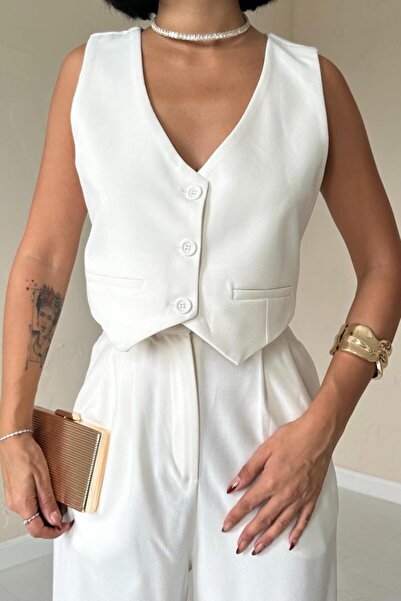 Genel Markalar Moda Luna Ekru Klas Ceket Ve Yelek Ve Pantolon Takım