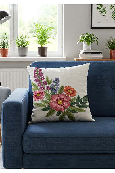 Viadela Digital Printed Nature Pattern Throw Pillow Designed with the Colors of Spring