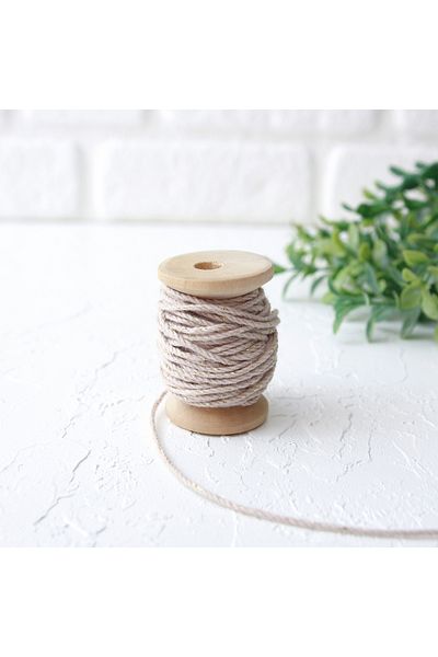 Bimotif Gold Glitter Beige Twisted Rope, 1 Mm 10 Meters