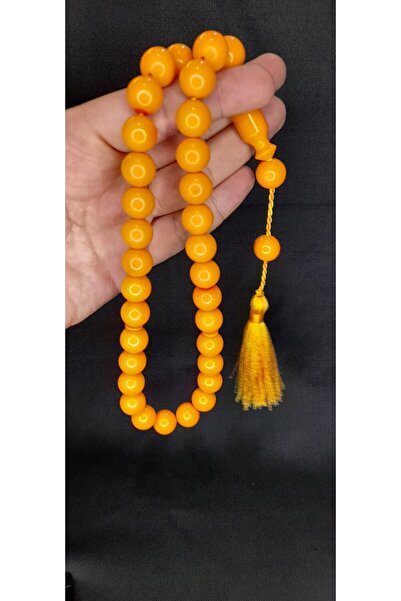 Anemore Collection سوار العنبر المسبحة مقطوع بشكل كروي باللون الأصفر T-314