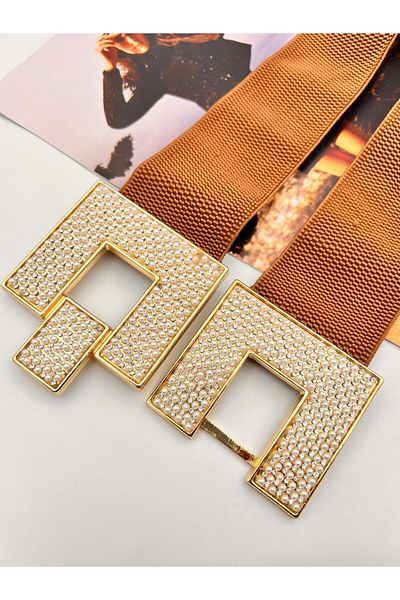 MODAM HİFA Pearl Stone Elastic Γυναικεία Ζώνη Φόρεμα Ζώνη Πουκάμισο Ζώνη Ζώνη Παλτό Ζώνη με πέτρες