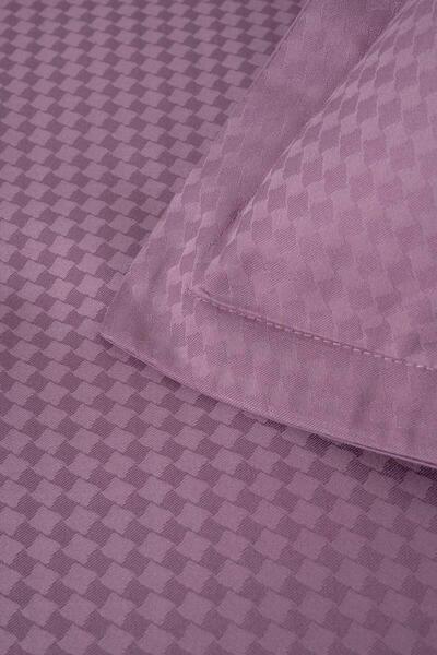 Altınbaşak Diamond Jacquard Satin Double Duvet Cover Set Lilac (6 Pieces)