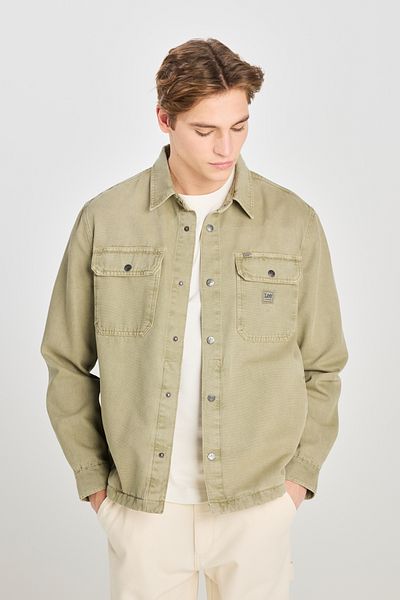 Lee 100% Cotton Relaxed Fit Wide Cut Green Shirt Jacket