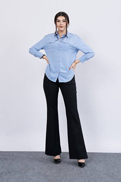 MissVina Cămașă cu mânecă lungă cu detaliu de epoleți pe umăr 7996