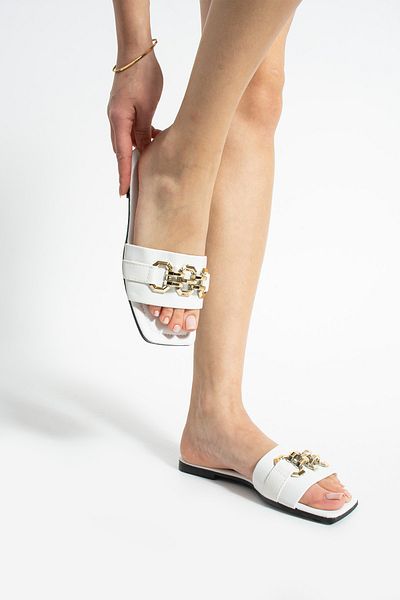 FEMME FATALE Gold Chain Slippers