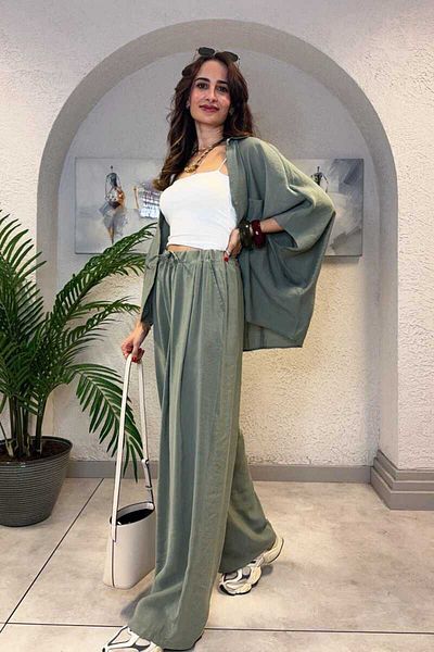 Clothing palette Elastic Wide Leg Modal Pants