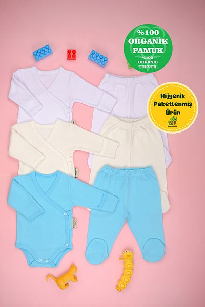 bebetospik Soft Cotton Double Breasted 3-Piece Booties Set for Baby Boy