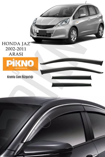 pikno Honda Jazz 2012-2014 Arası Kromlu Cam Rüzgarlığı 4'lü Set A+ Plus