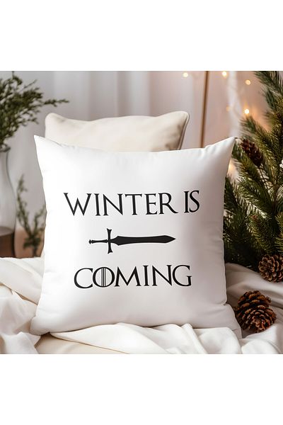 qoeuyl boutique Winter Is Coming Game of Thrones Printed Fiber Filled Gift Pillow
